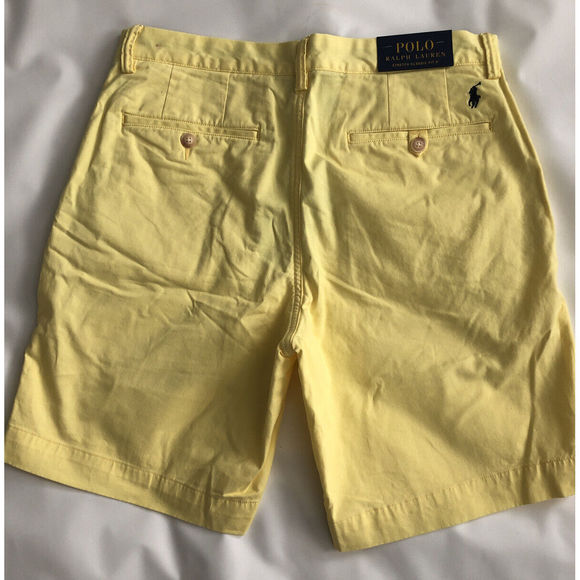 new Polo Ralph Lauren Mens Shorts Stretch Classic Fit 9" Size 31 Yellow - Picture 5 of 5